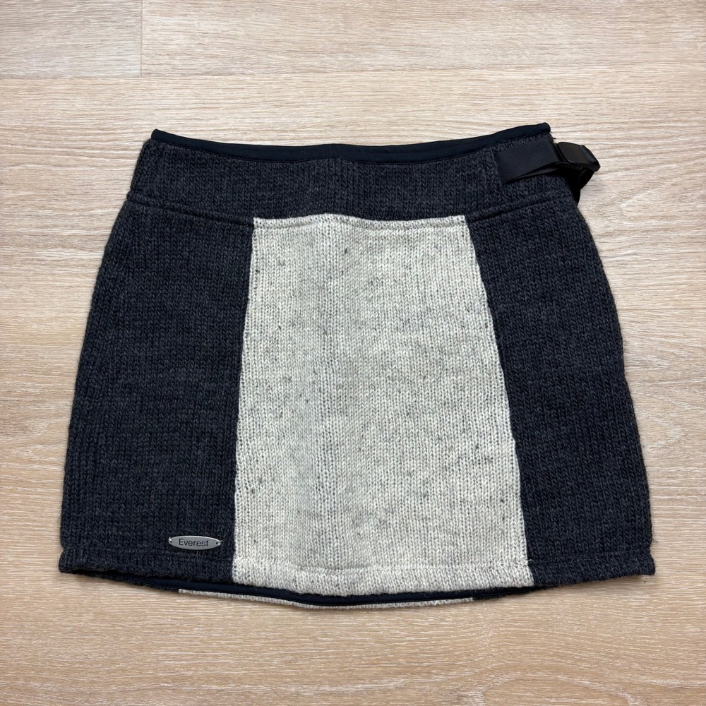 Everest Designs‎ Wool Knit Mini Skirt Women's S Color Cream/Gray